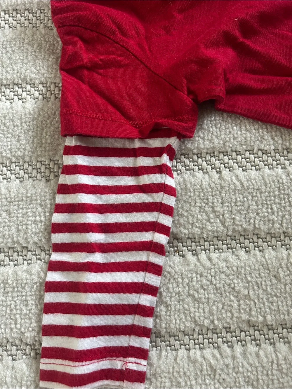 GAP Red Layered-Look Long Sleeve Tee with Striped Sleeves